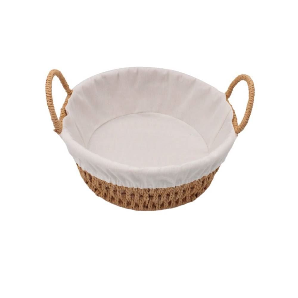 Cesta De Pão Redonda Com Alça Havan Casa 23Cm - Tecido Natural