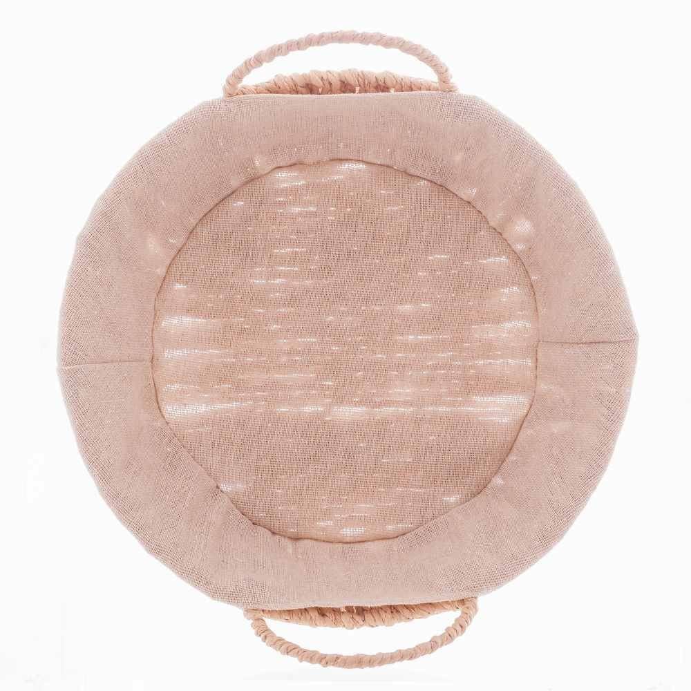 Cesta De Pão Redonda Com Alças Tecido Natural Wolff - 24cm