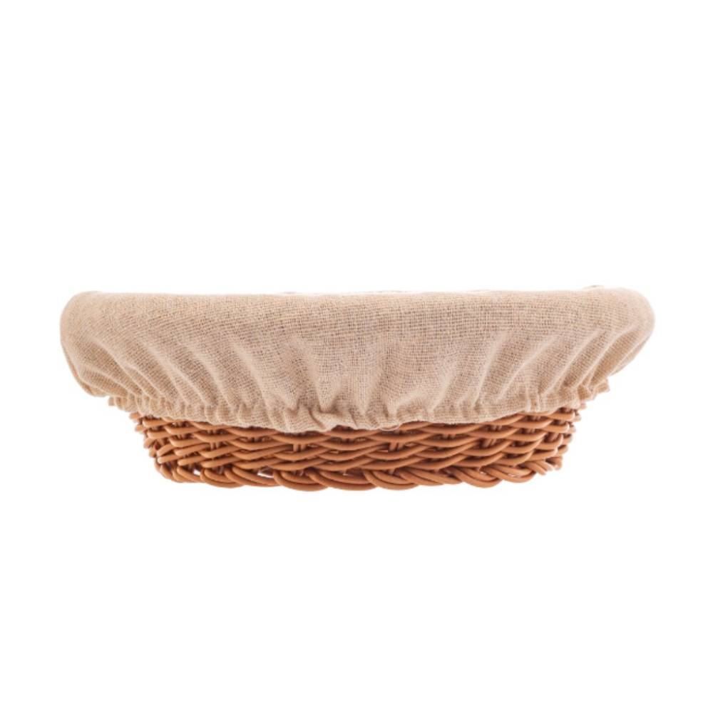 Cesta De Pão Redonda Lyor 21X7cm - Tecido Natural