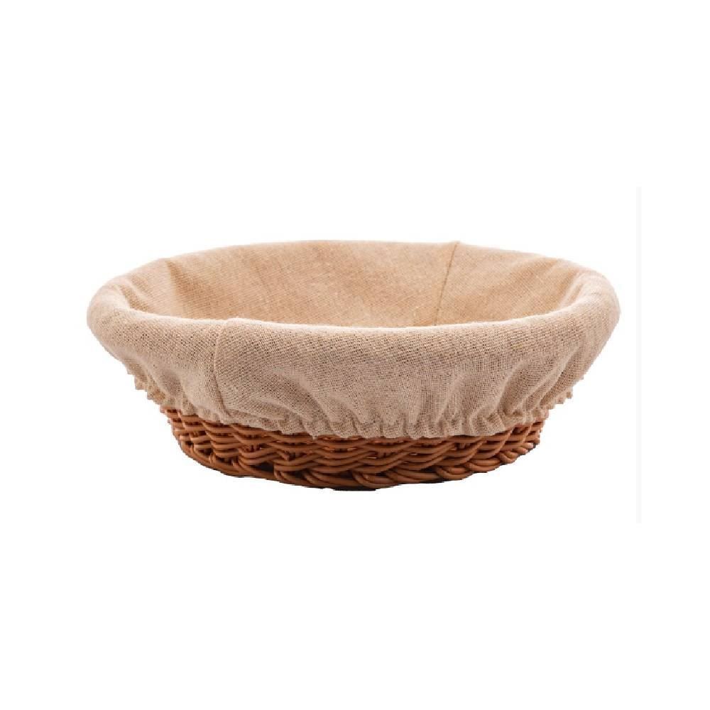 Cesta De Pão Redonda Lyor 21X7cm - Tecido Natural