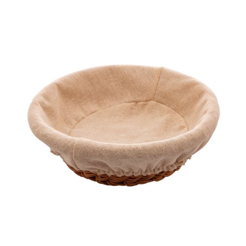 Cesta De Pão Redonda Lyor 21X7cm - Tecido Natural