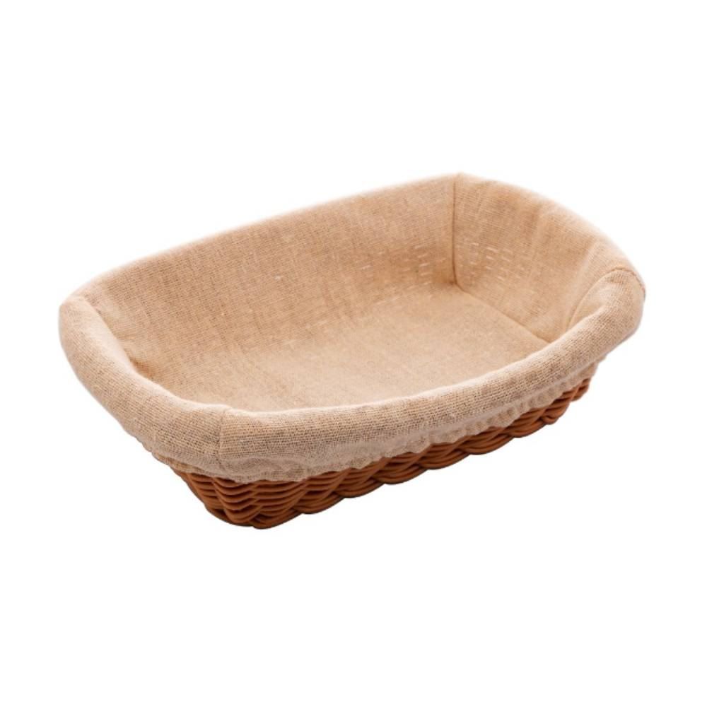 Cesta De Pão Retangular Lyor 24X17cm - Tecido Natural