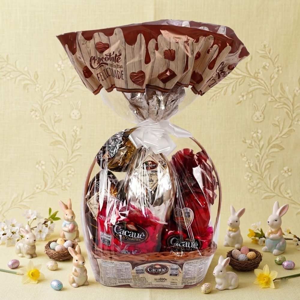 Cesta de Páscoa Grande Sortida Cacauê - 690g