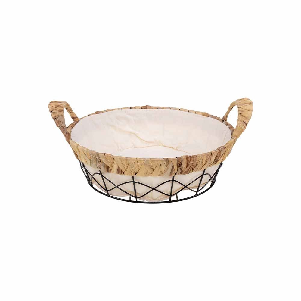 Cesta De Tecido Finecasa Natural Aramada Redonda 23Cm - Trama