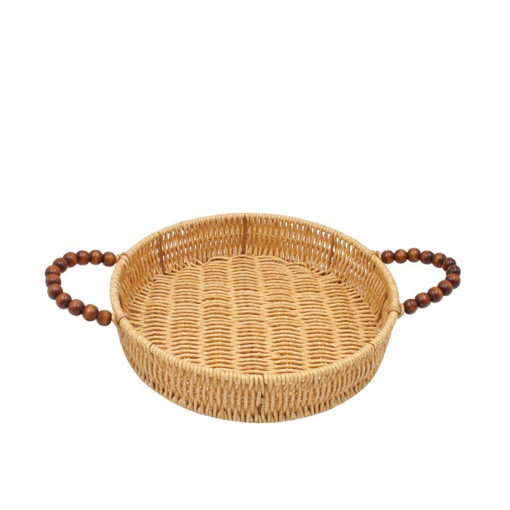 Cesta Redonda Com Alça Trama Havan Casa 22Cm - Natural