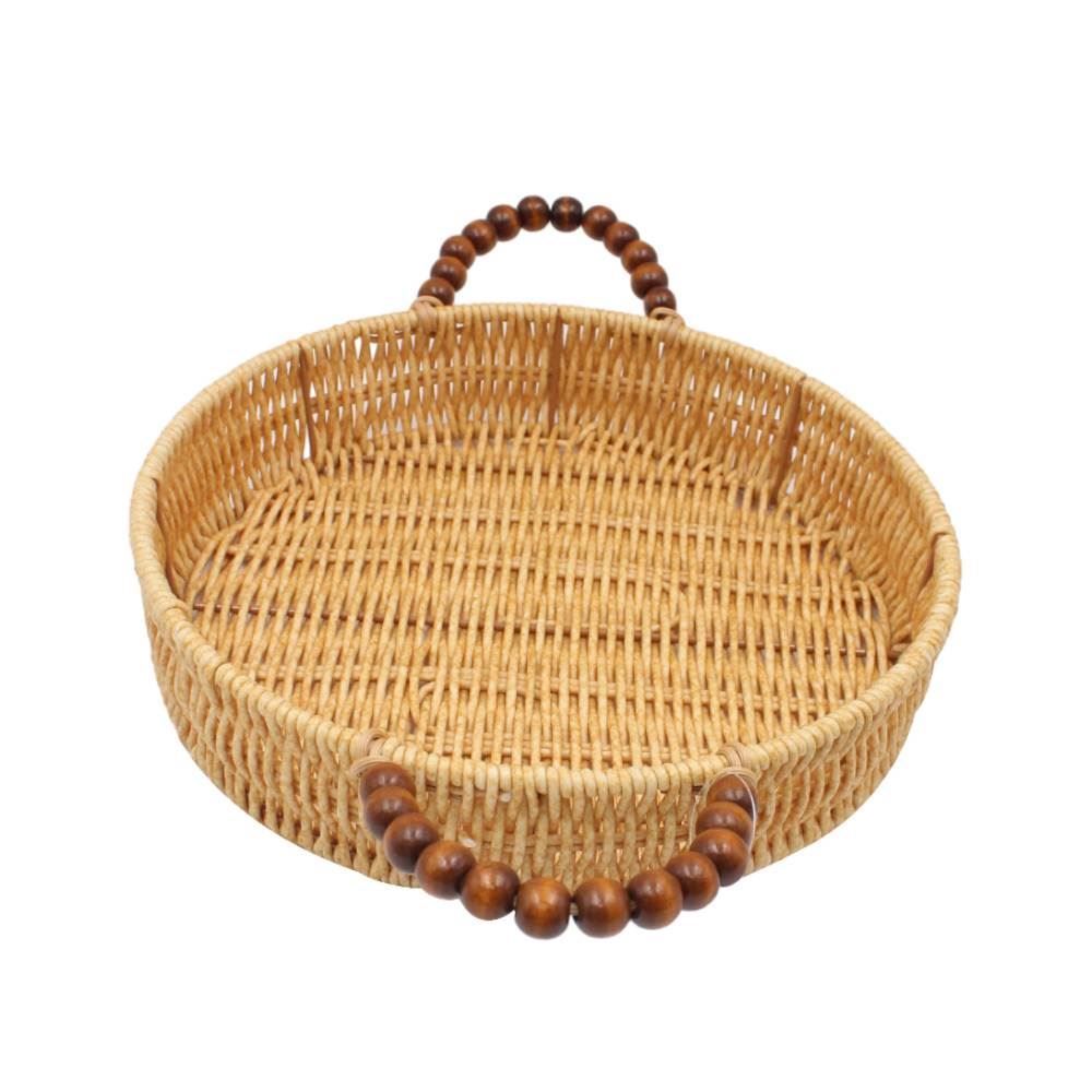 Cesta Redonda Com Alça Trama Havan Casa 22Cm - Natural