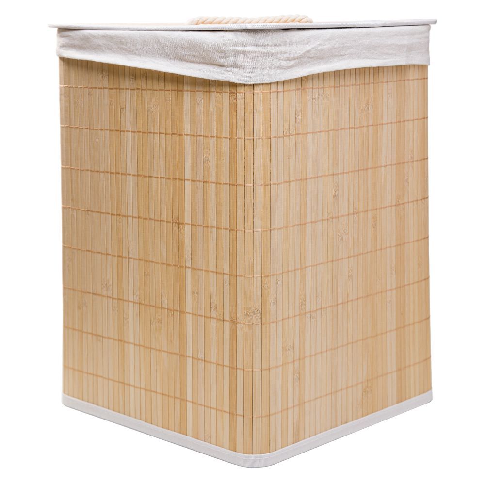 Cesto de Roupas de Bambu com Tampa Triangular Lyor