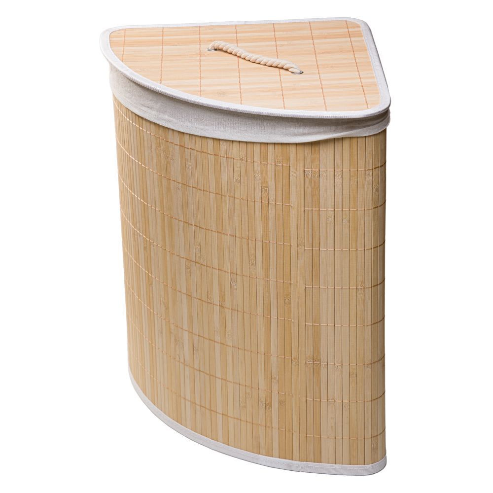 Cesto de Roupas de Bambu com Tampa Triangular Lyor