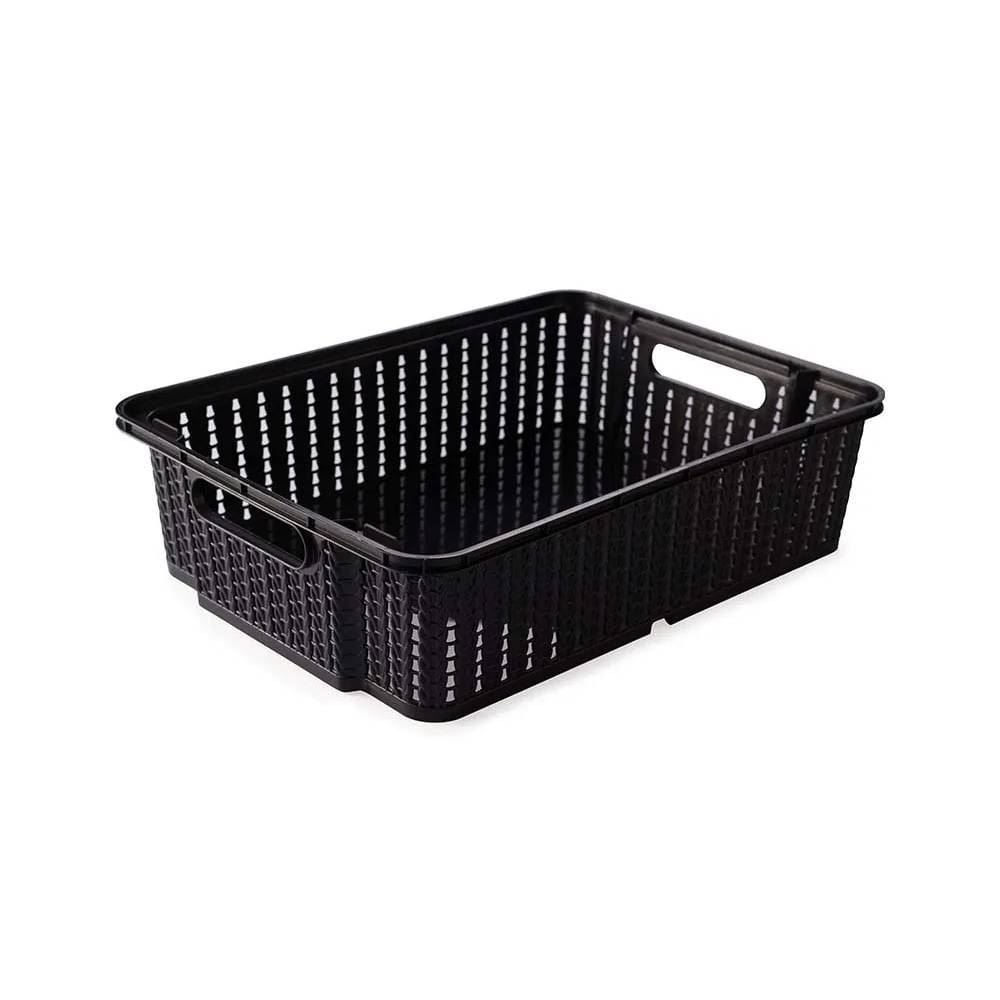 Cesto Organizador Trama Plasútil 5,8 Litros - Preto