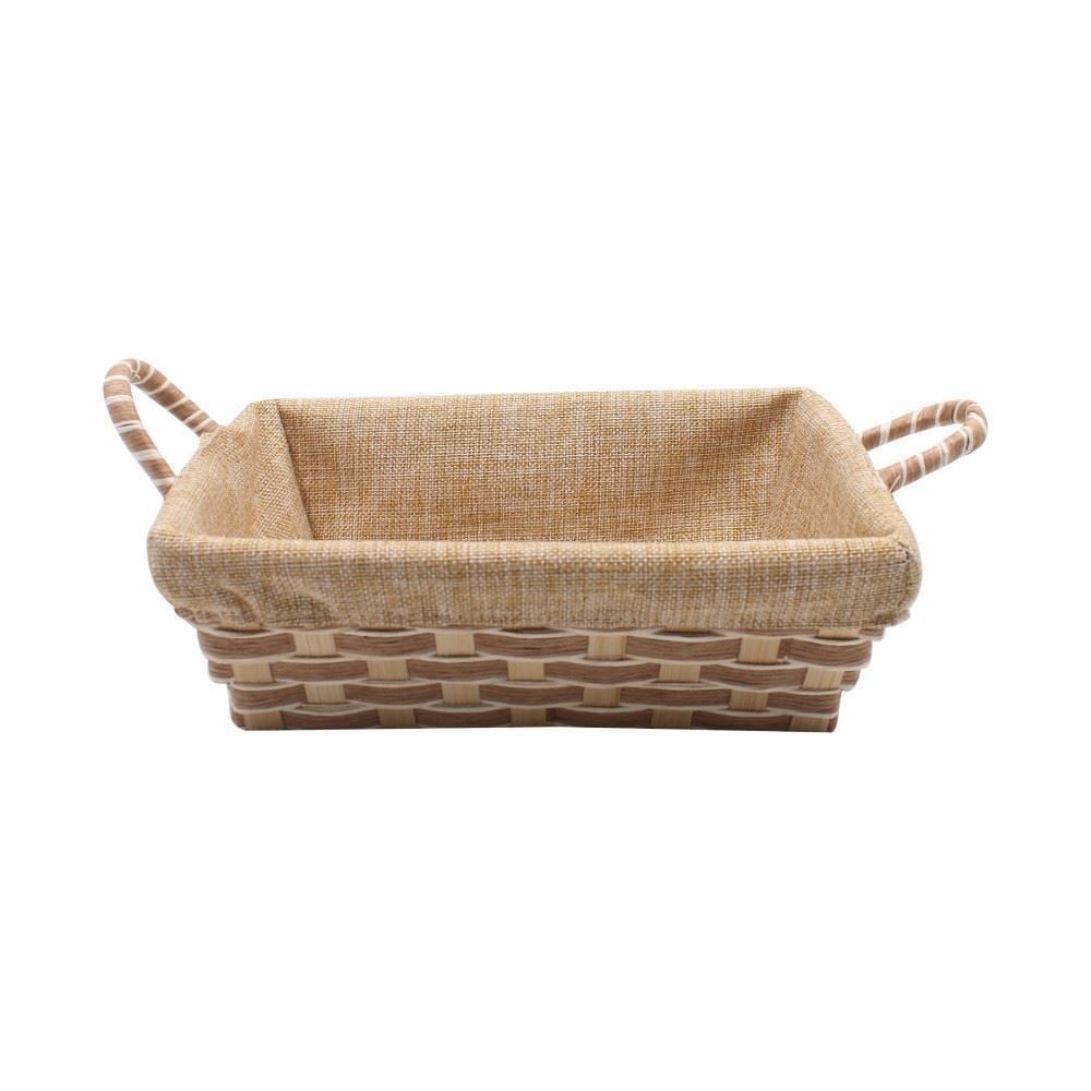 Cesto Retangular Com Forro Havan Casa 24 Cm - Natural