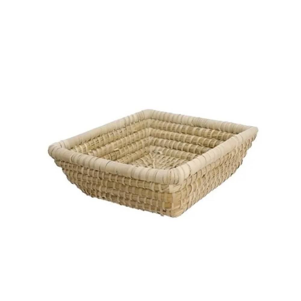 Cesto Quadrado Palmar Grande Hauskraft 26 Cm - Natural