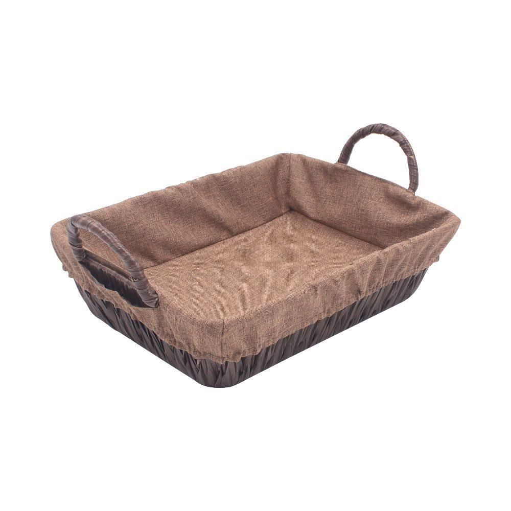 Cesto Retangular Com Alça Havan Casa 24Cm - Marrom