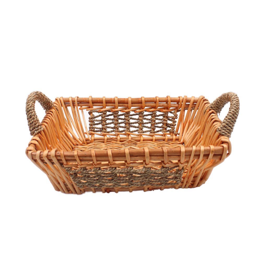 Cesto Retangular Com Alça Vime Havan Casa 36 Cm - Natural