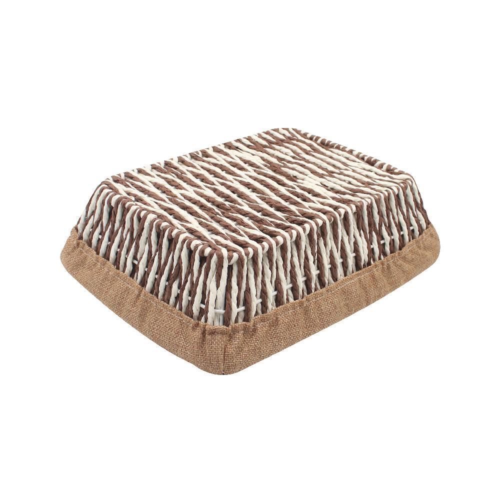 Cesto Retangular Com Forro Bege Havan Casa - 24 Cm