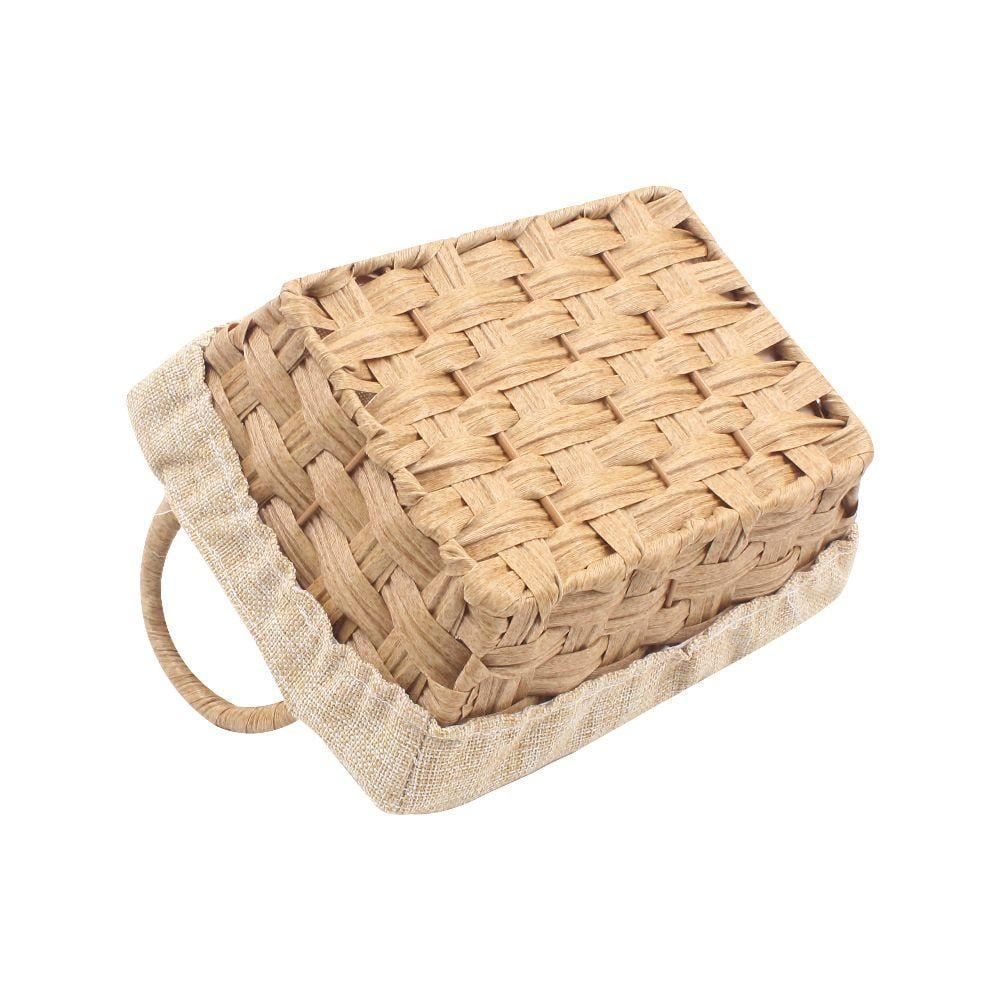 Cesto Retangular Com Forro Havan Casa 21Cm - Natural