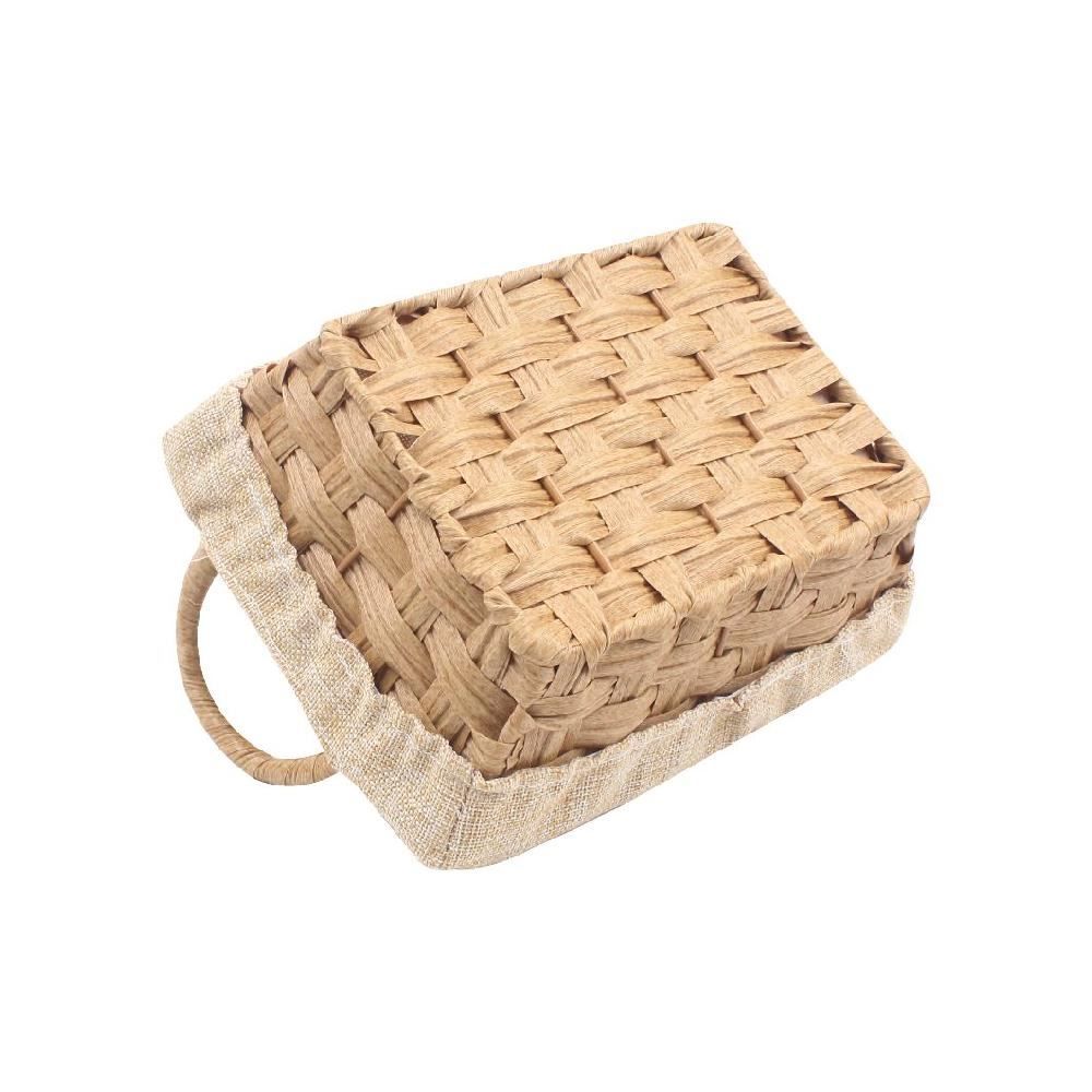 Cesto Retangular Com Forro Havan Casa 24Cm - Natural