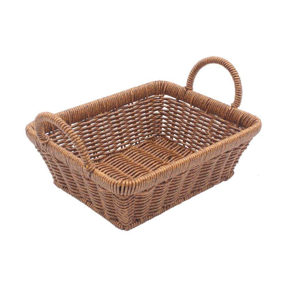 Cesto Retangular Fibra Com Alça Havan Casa 24Cm - Natural