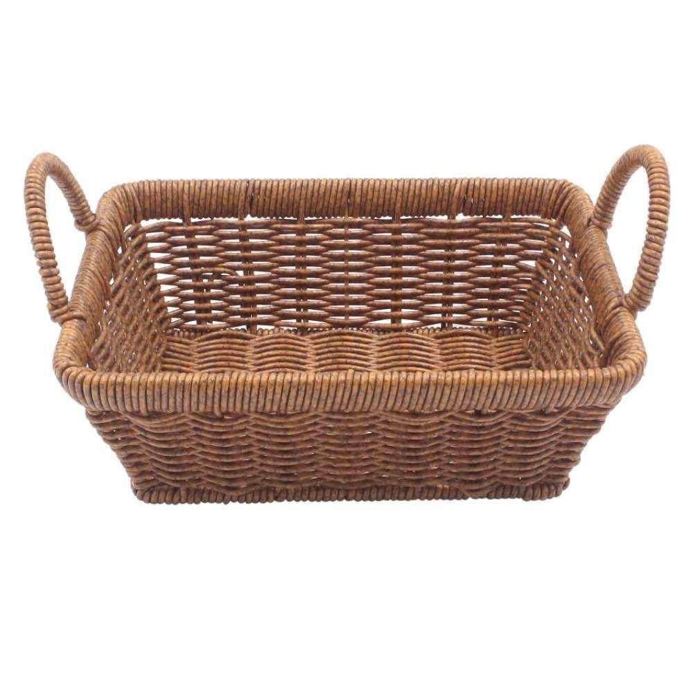Cesto Retangular Fibra Com Alça Havan Casa 27Cm - Natural