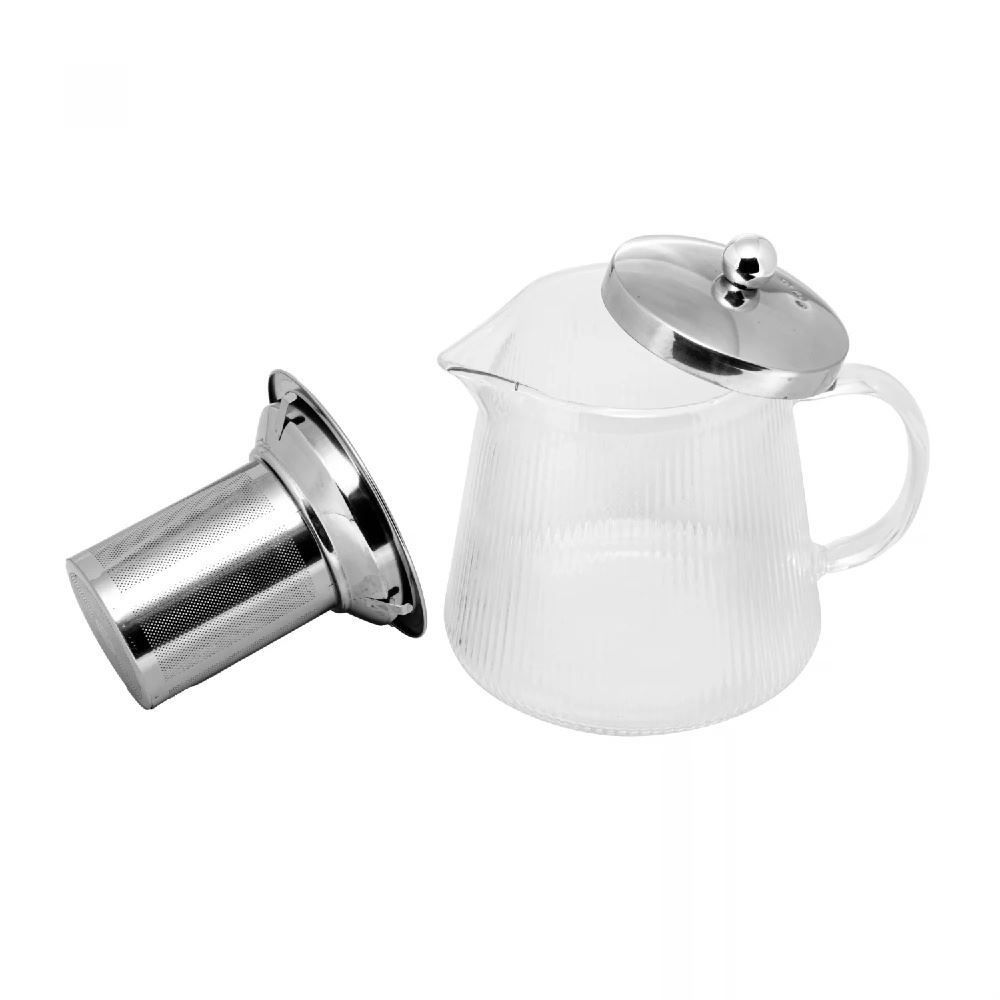 Chaleira de Vidro com Difusor Lines Wolff 750Ml - Transparente