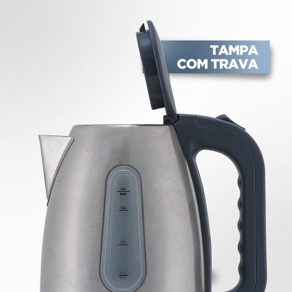 Chaleira Elétrica Black e Decker 1,8 Litros Aço Inox K2200G