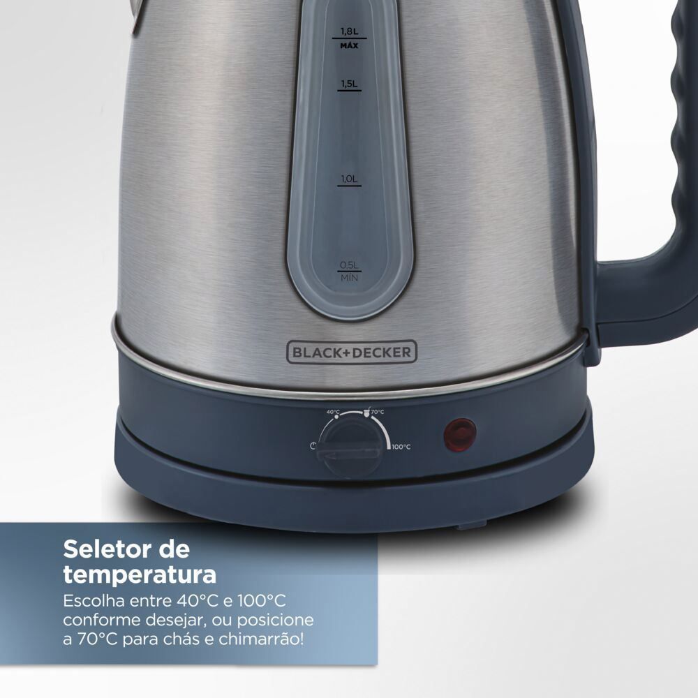 Chaleira Elétrica Black e Decker 1,8 Litros Aço Inox K2200G