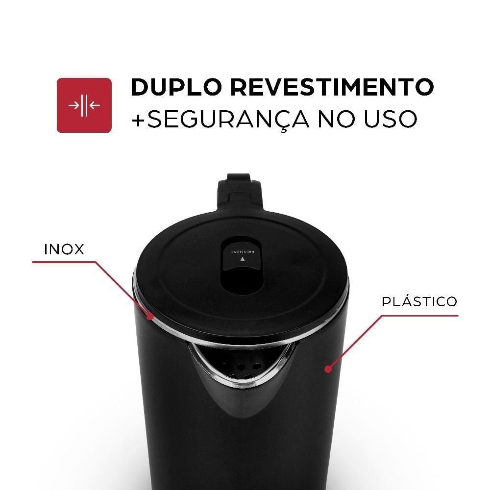 Chaleira Elétrica Wap Dual Wced1 1,8 Litros Duplo Revestimento