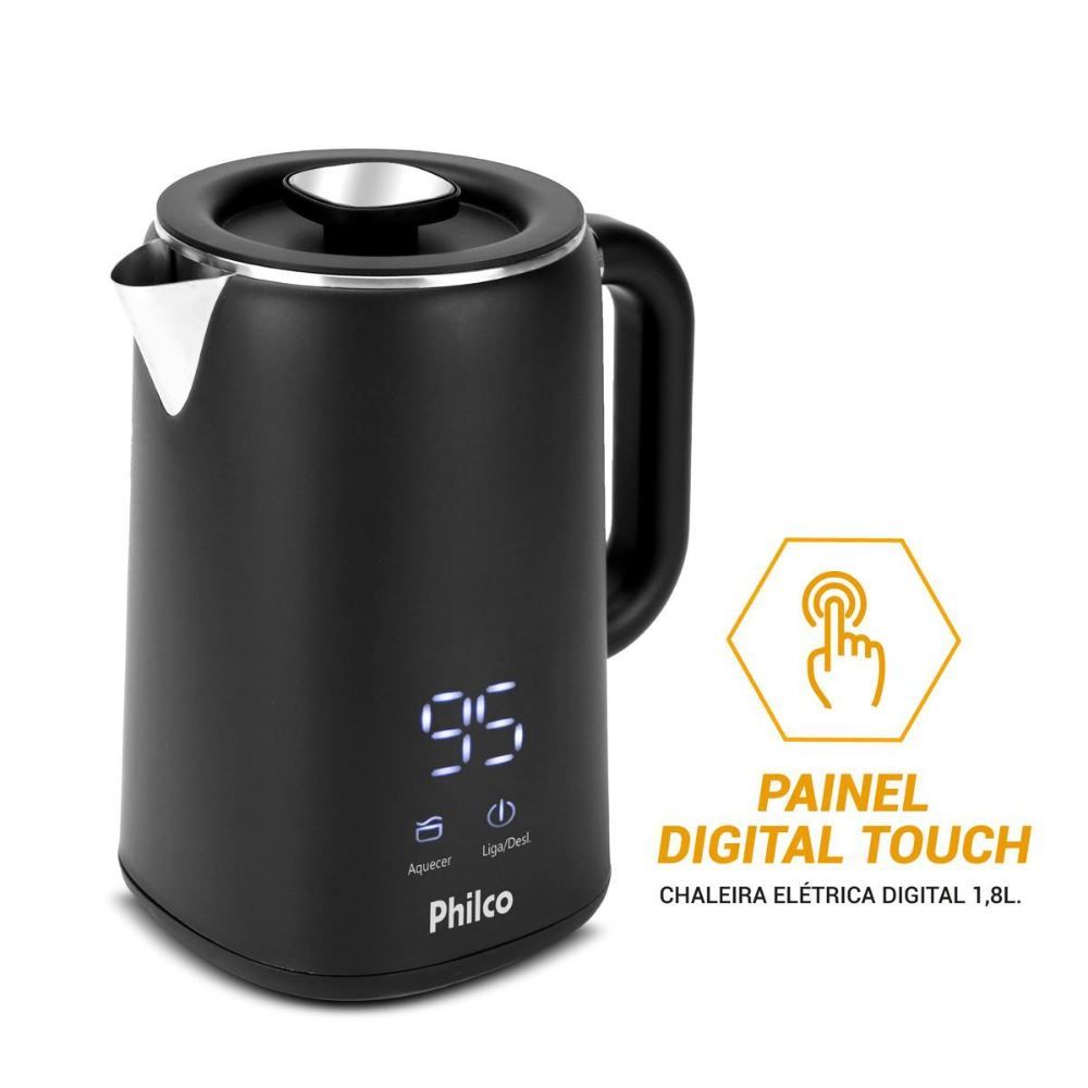 Chaleira Elétrica Philco 1,8L Painel Digital PCH18B