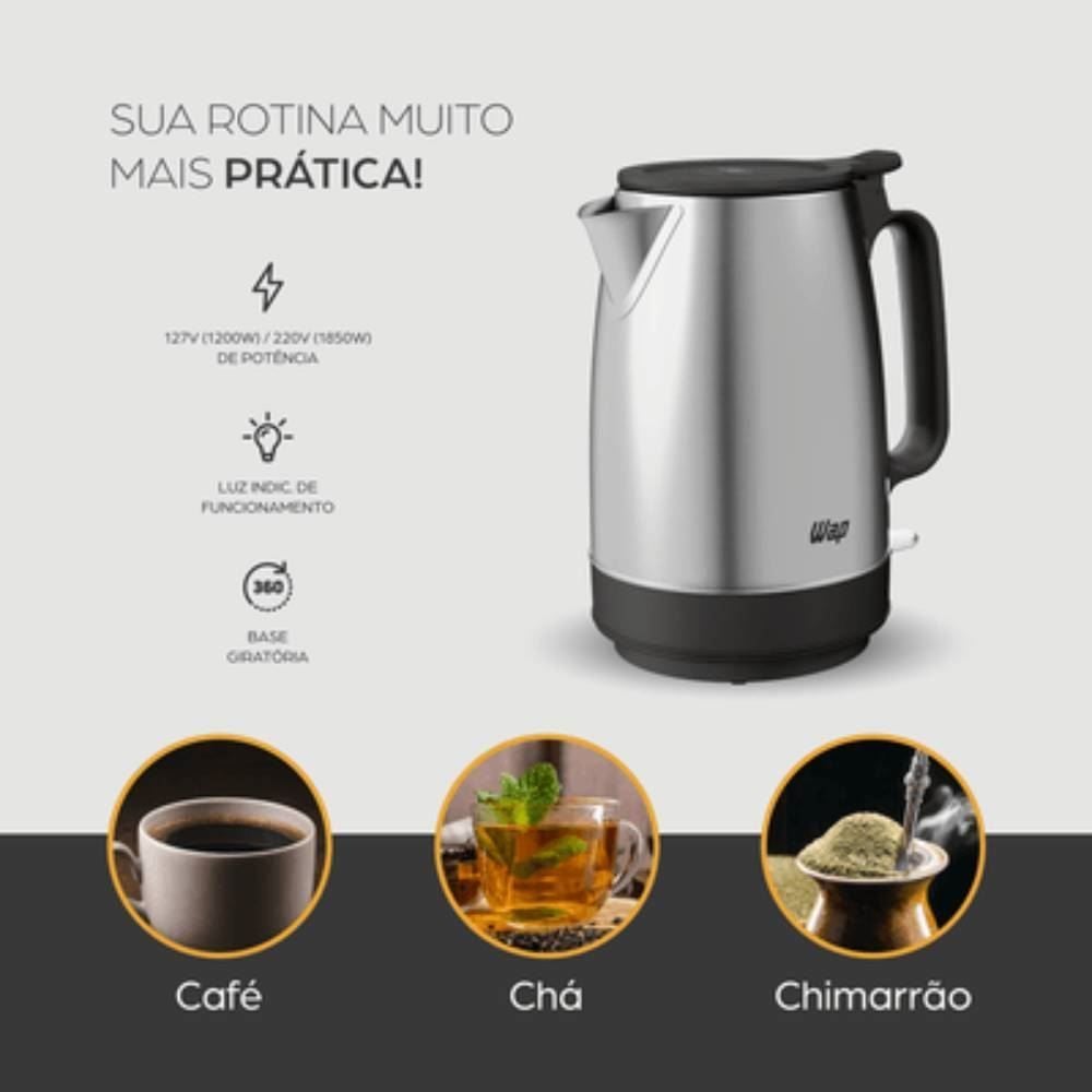 Chaleira Elétrica Wap Prosdócimo 1,7 Litros Aço Inox WCE2