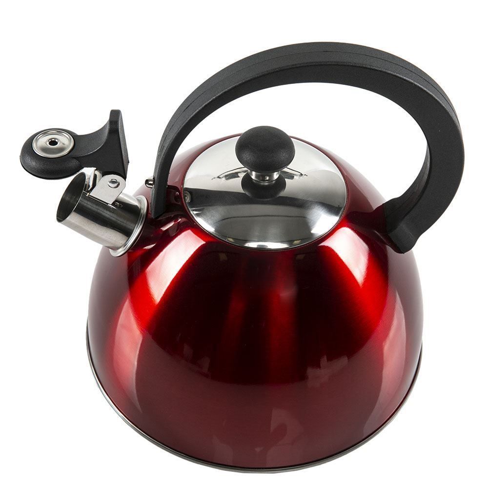 Chaleira Com Apito Aço Inox Havan Casa 2,5 Litros - Vermelho Espelhado