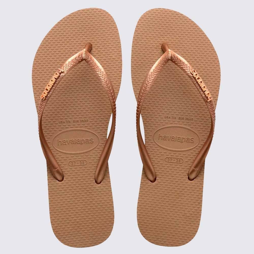 Chinelo Havaianas Feminino Slim Logo Metallic