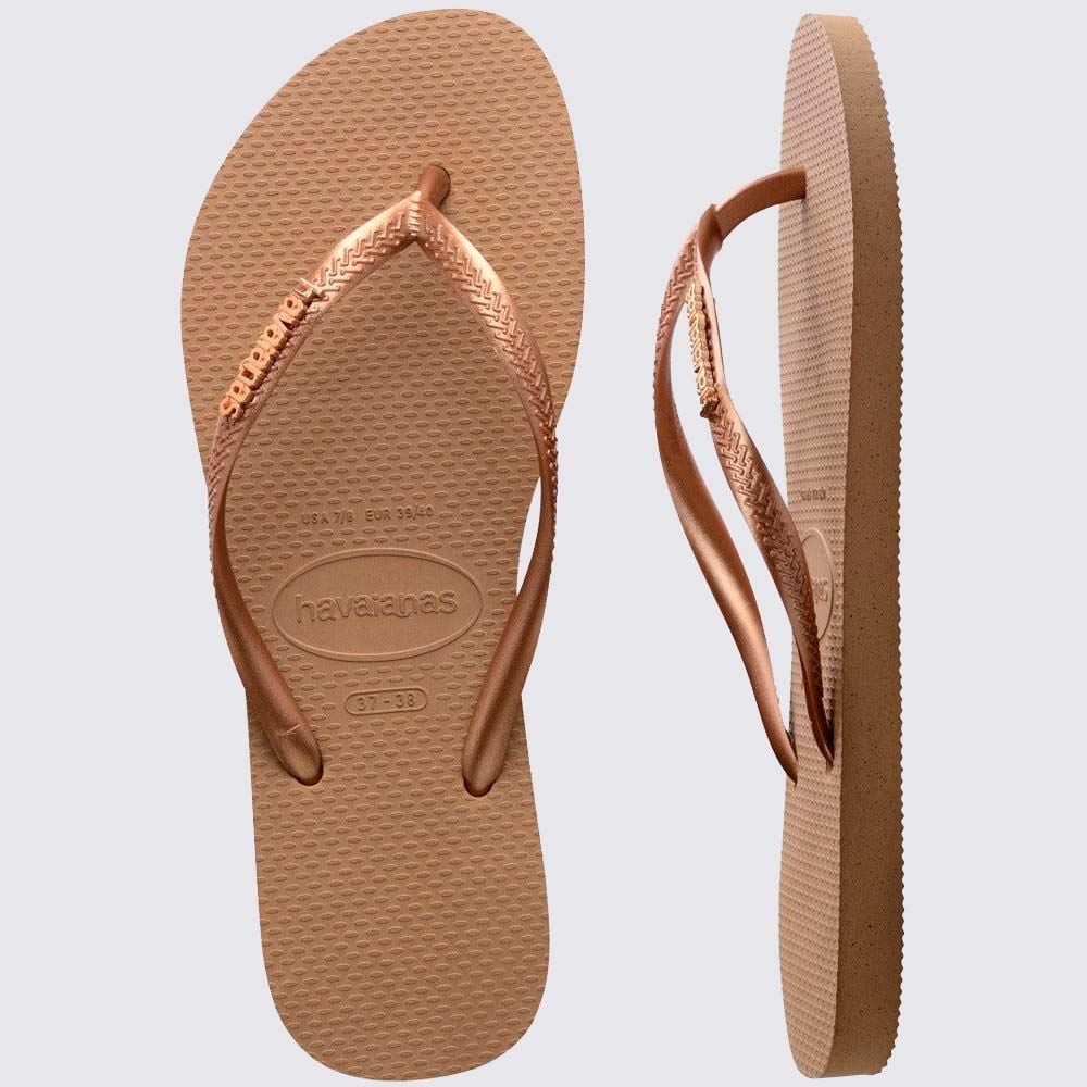 Chinelo Havaianas Feminino Slim Logo Metallic