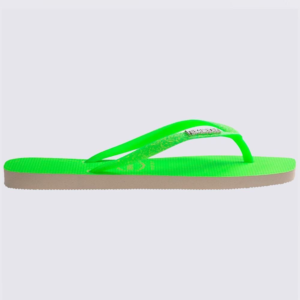 Chinelo Havaianas Feminino Slim Square Glitter Neon