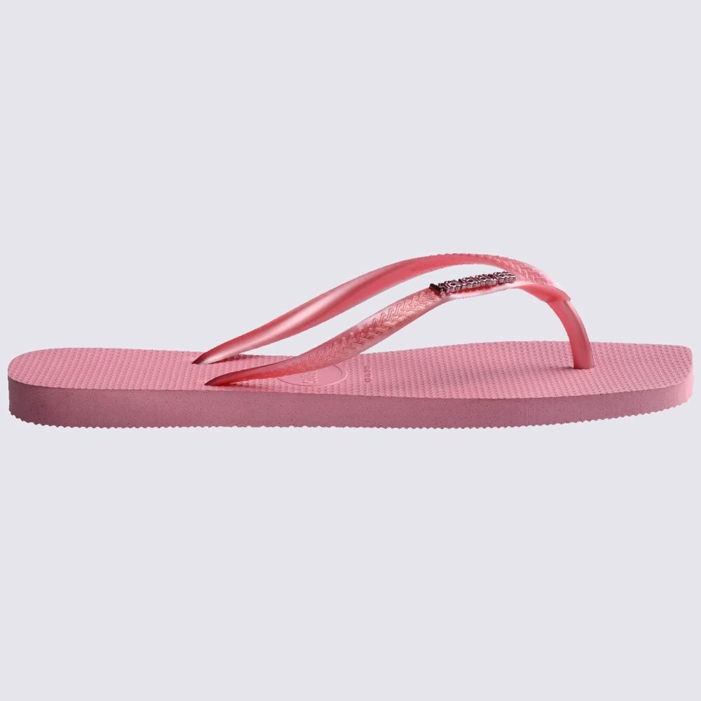 Chinelo Havaianas Feminino Slim Square Logo Metallic