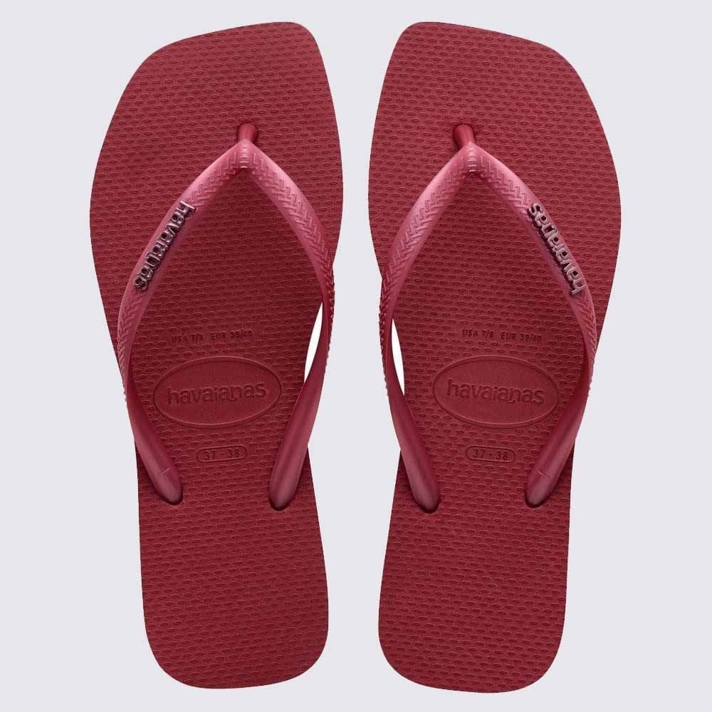 Chinelo Havaianas Feminino Slim Square Logo Metallic