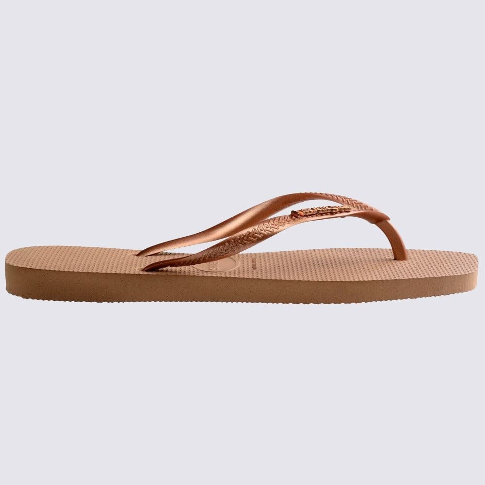 Chinelo Havaianas Feminino Slim Square Logo Metallic