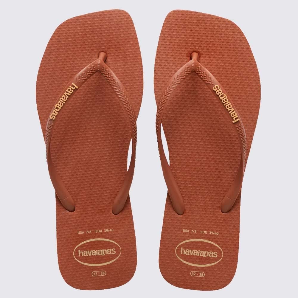 Chinelo Havaianas Feminino Slim Square Logo Pop Up