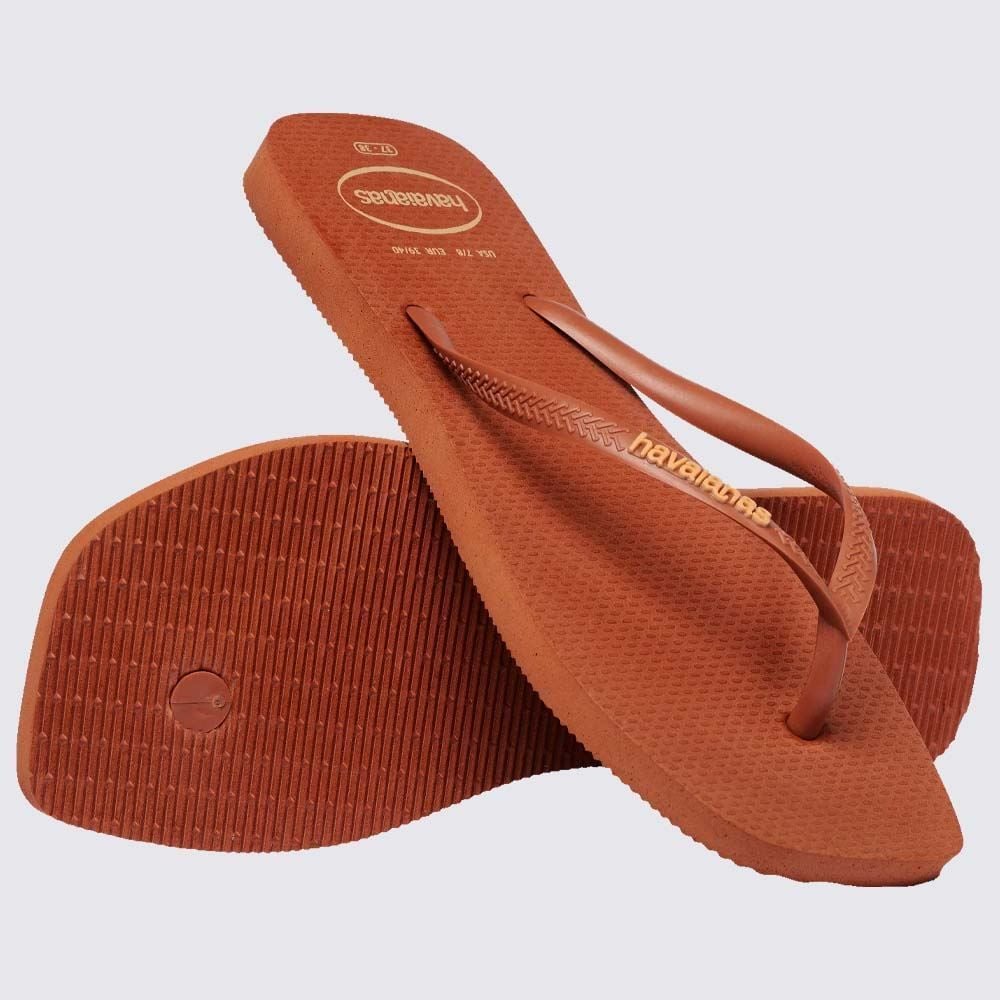 Chinelo Havaianas Feminino Slim Square Logo Pop Up