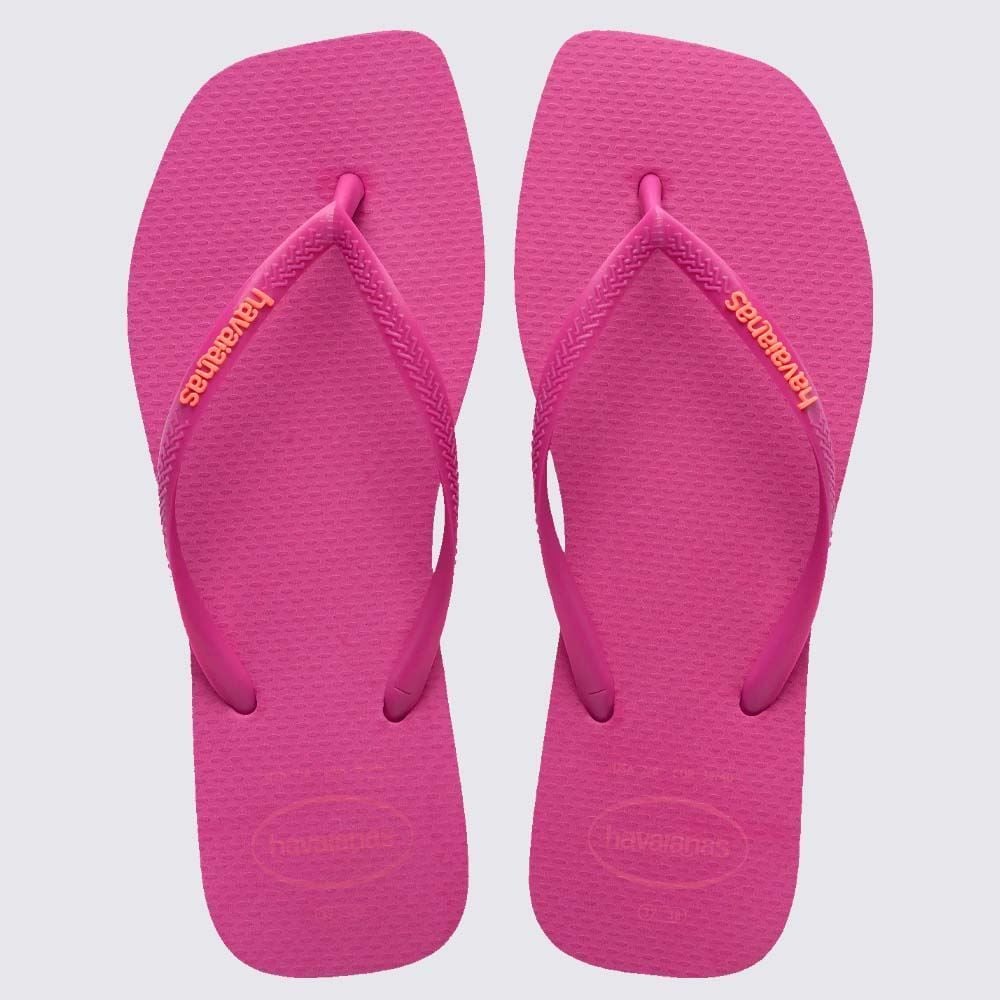 Chinelo Havaianas Feminino Slim Square Logo Pop Up