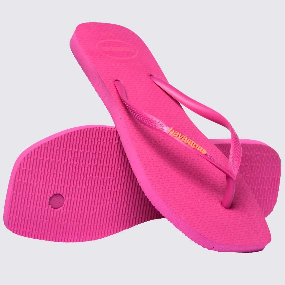 Chinelo Havaianas Feminino Slim Square Logo Pop Up