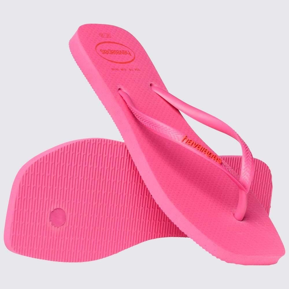 Chinelo Havaianas Feminino Slim Square Logo Pop Up