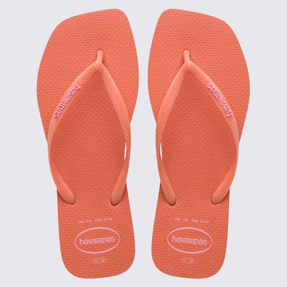 Chinelo Havaianas Feminino Slim Square Logo Pop Up