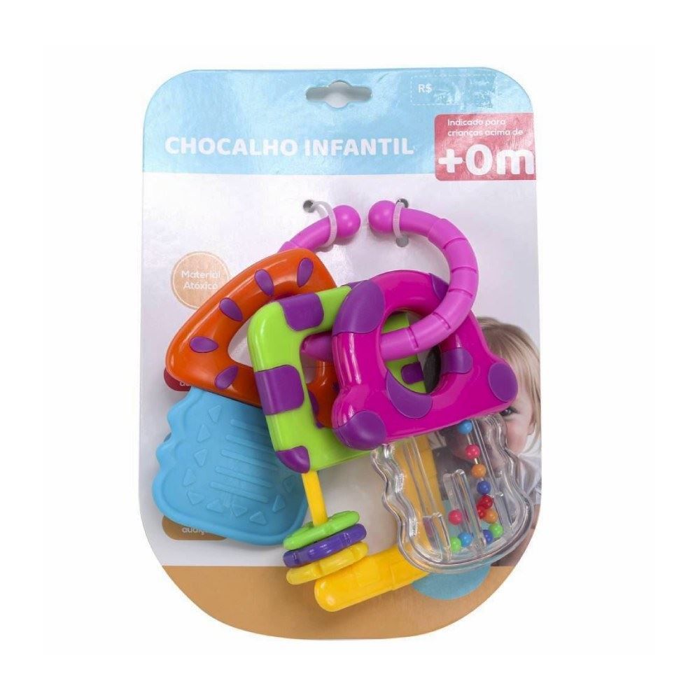 Chocalho Infantil Chaveiro - Colorido
