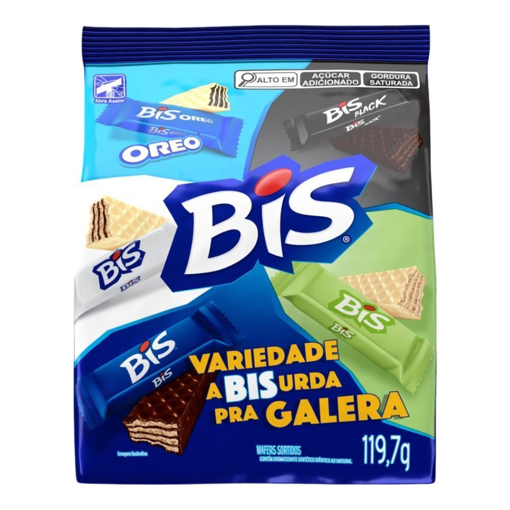Pacote Chocolate Bis Sortidos Lacta - 119,7g