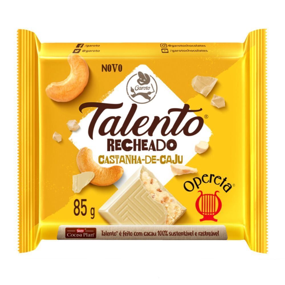 Chocolate Talento Castanha De Caju - 85g