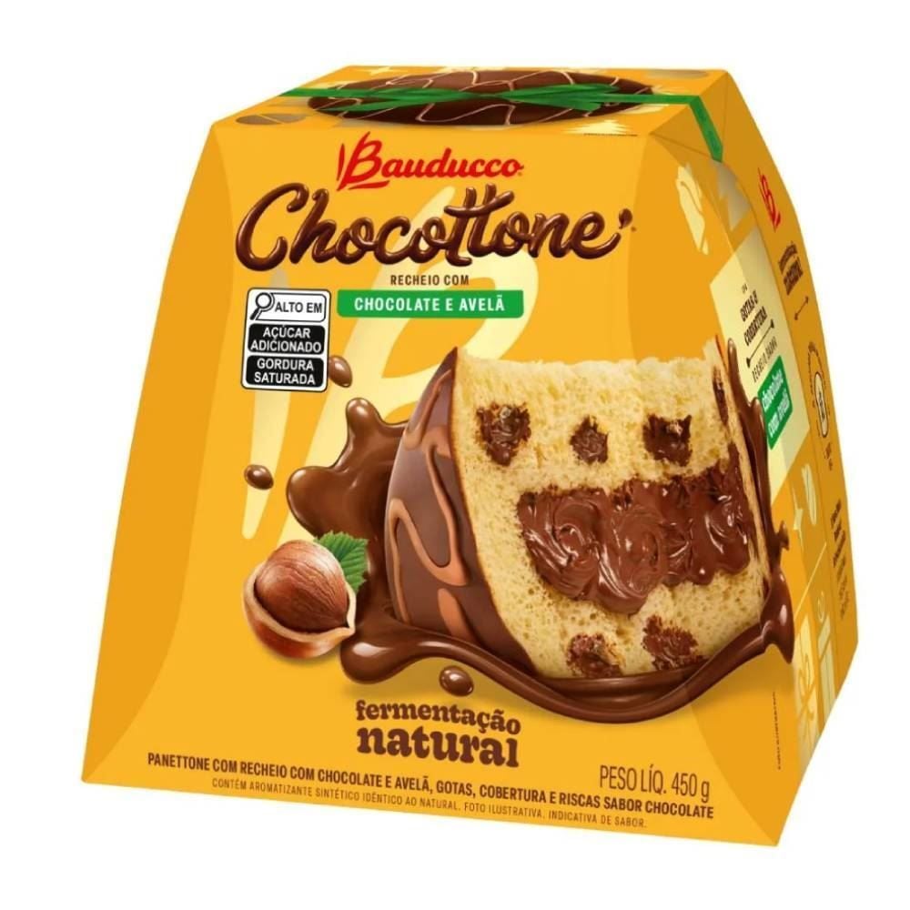 Chocottone Com Recheio De Chocolate E Avelã Bauducco - 450g