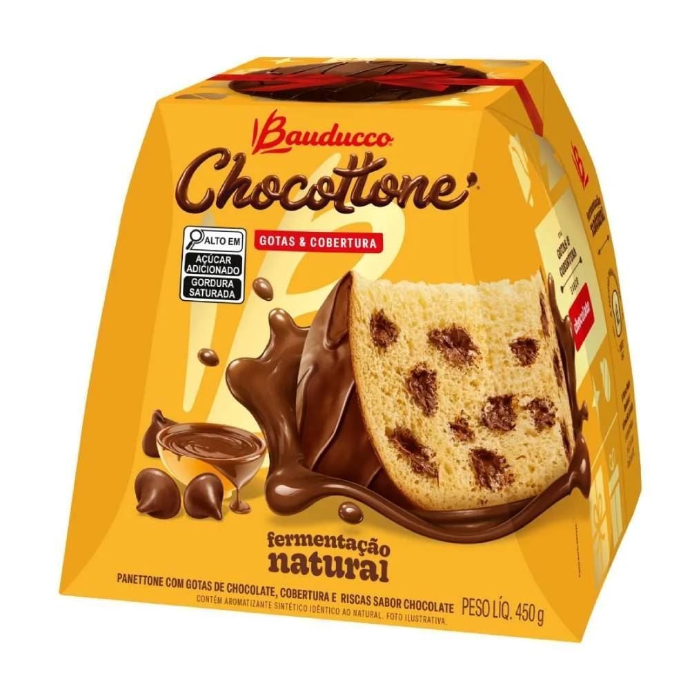 Chocottone Maxi Gotas E Cobertura De Chocolate Bauducco - 450g