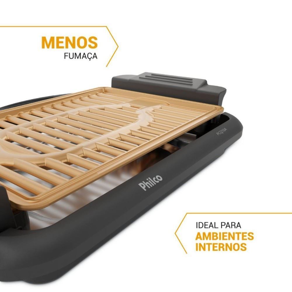 Churrasqueira Elétrica Philco 1200W Antiaderente Gold PCQ10A