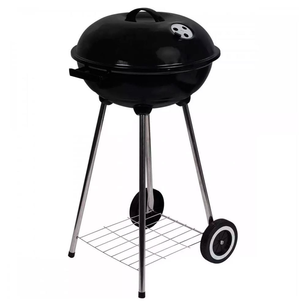 Churrasqueira Portátil A Bafo Com Regulador De Ar Kala - Preta