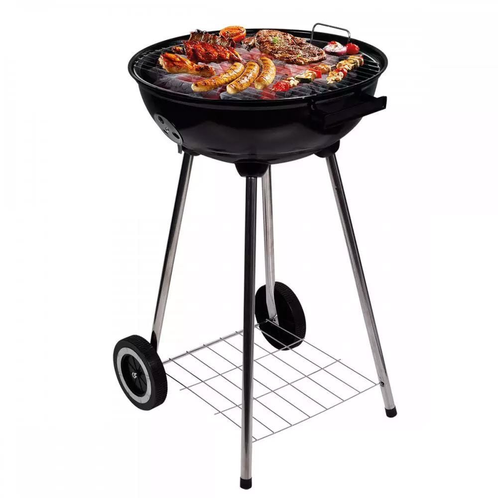 Churrasqueira Portátil A Bafo Com Regulador De Ar Kala - Preta