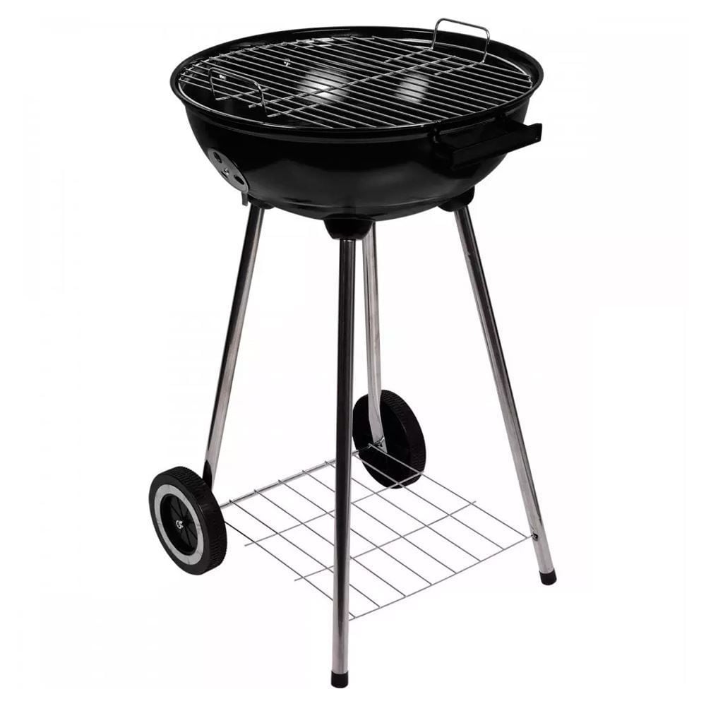 Churrasqueira Portátil A Bafo Com Regulador De Ar Kala - Preta